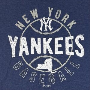 Majestic New York Yankees Men's Baseball and State Logo T Shirt Size Large